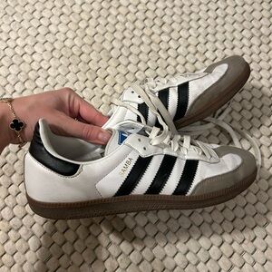 Adidas Samba White and Black Trainers